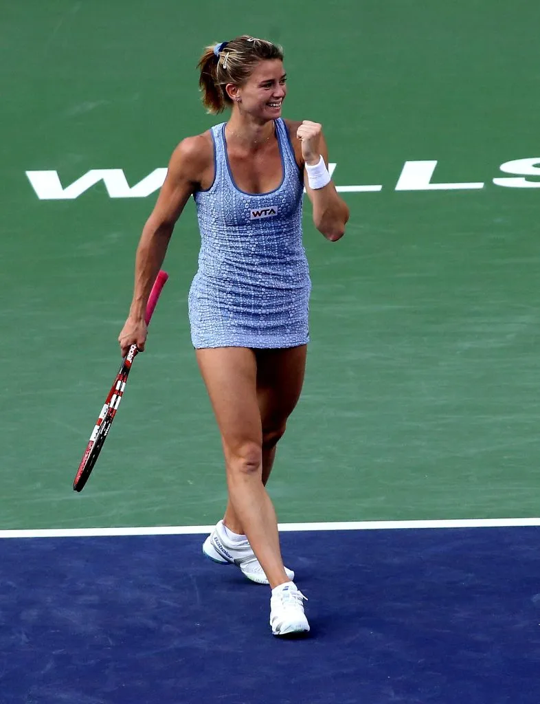 Giorgi celebra en Indian Wells su victoria ante Sharapova. (Foto: Getty).