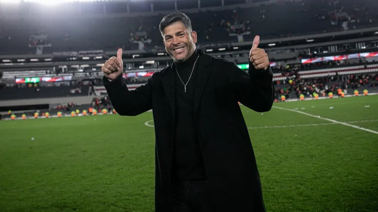 Sergio Gómez en el Monumental tras la victoria