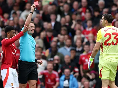 La expulsión de Dibu Martínez en Manchester United vs. Aston Villa por la Premier League