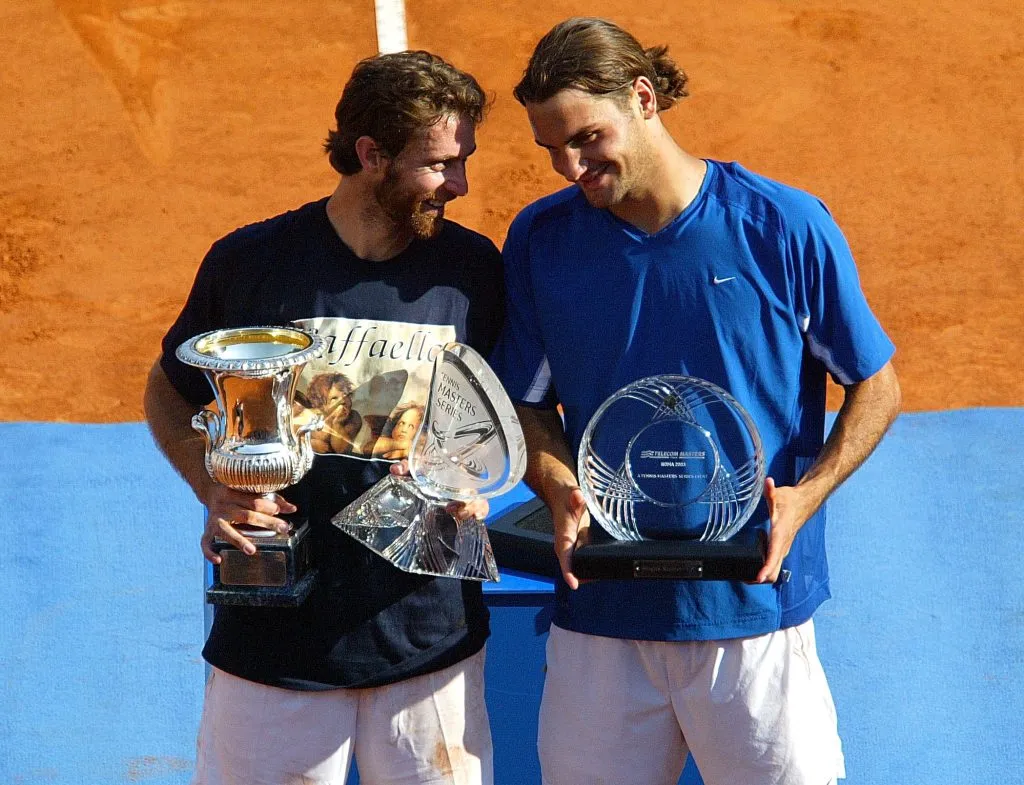 Mantilla y Federer en la premiación del Masters 1000 de Roma 2003. (Foto: Getty).