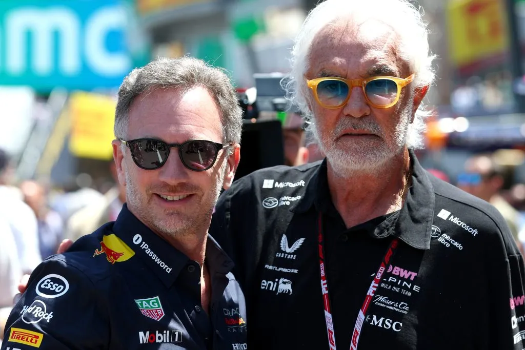Horner y Briatore, jefes de Red Bull y Alpine, juntos antes del inicio del Gran Premio de Mónaco (Getty Images).