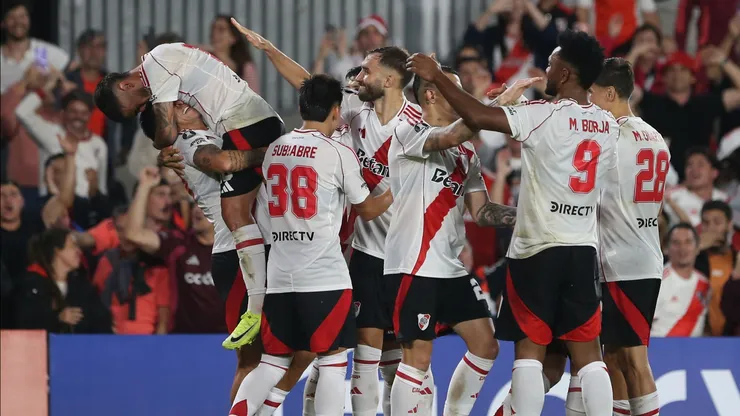 Los jugadores de River Plate, a puro festejo.