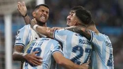 Los jugadores de Racing festejan el gol de Adrián Balboa en el 4-0 de La Academia ante Colo Colo.