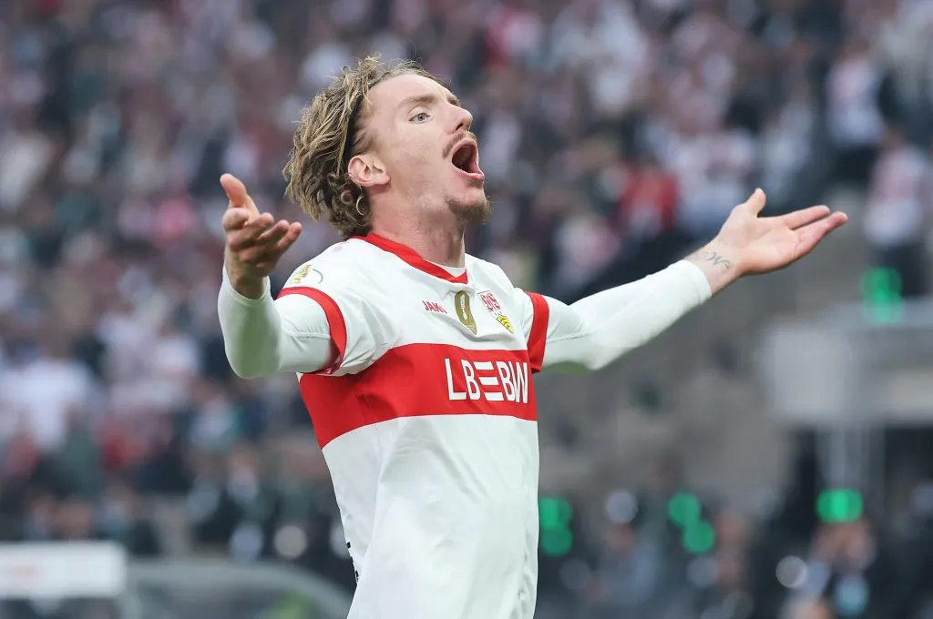 Nick Woltemade, el delantero que quiere Atlético de Madrid. (Alex Grimm/Getty Images)