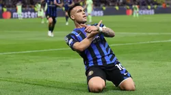 Lautaro festeja su gol en el partido de vuelta de las semifinales ante Barcelona.