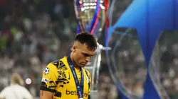 Lautaro Martínez tras perder la final de la Champions League ante PSG. (Getty Images)