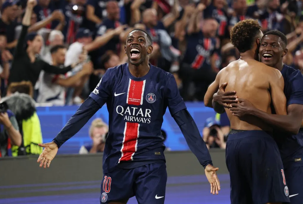 Ousmane Dembélé repartió dos asistencias en la goleada por 5-0 de París Saint-Germain a Inter de Milán en la final de la UEFA Champions League 2024/25. (Getty Images)