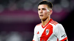 Franco Mastantuono durante un partido de River. (Getty Images)