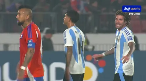 El fuerte cruce entre De Paul y Vidal en Chile vs. Argentina