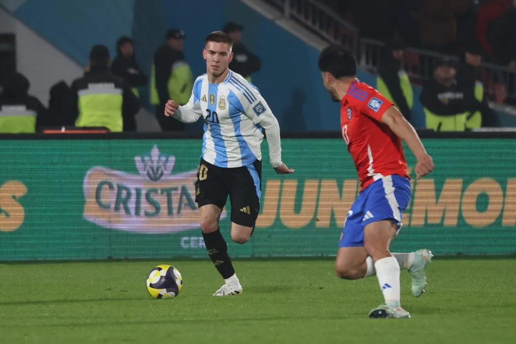 Mastantuono hizo su estreno con la Selección Argentina ante Chile.