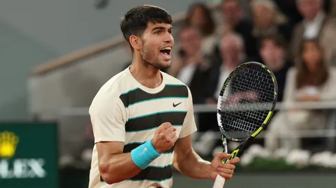 La felicidad de Carlos Alcaraz en Francia.