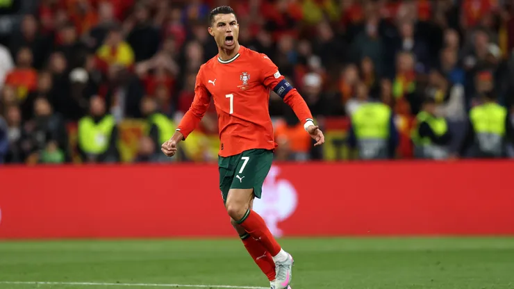 Cristiano Ronaldo en el duelo entre Portugal y España por la final de la Nations League. (Getty Images)