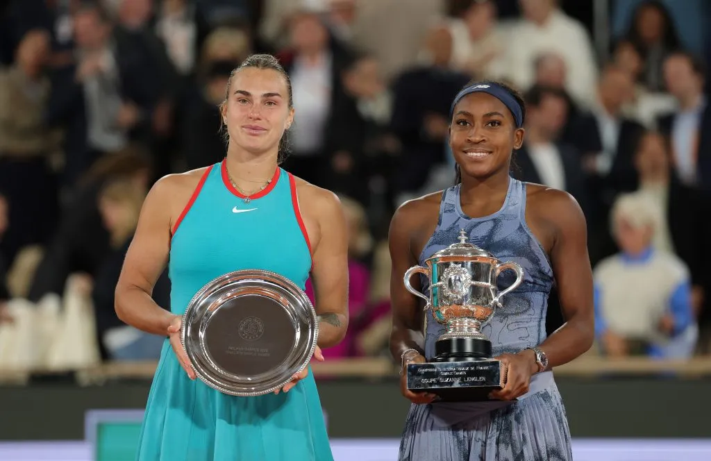Sabalenka y Gauff en la premiación. (Foto: Getty).