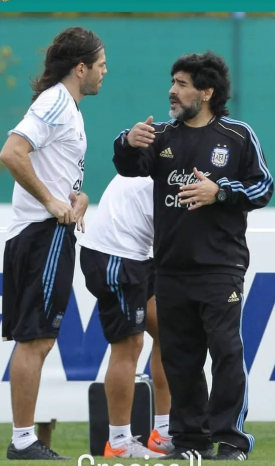 La foto que Garcé conserva con Diego Maradona. Foto: Instagram personal de Garcé.