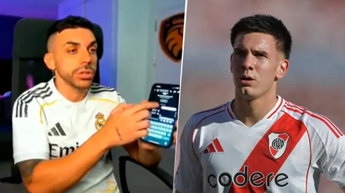 La conversación privada entre Mastantuono y un youtuber español que enfureció a los hinchas de River