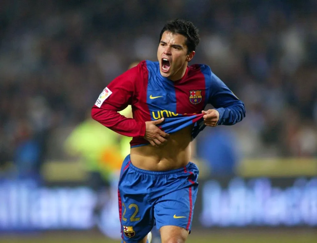 Javier Saviola durante su etapa en Barcelona en 2007. (Getty Images)