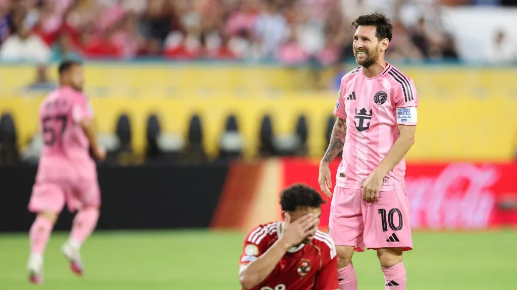 Lionel Messi durante el partido entre Inter Miami y Al Ahly (Getty Images).