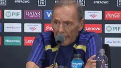 Miguel Ángel Russo en conferencia de prensa.