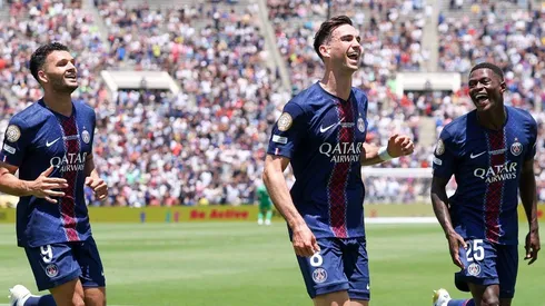 El festejo de los jugadores de PSG.