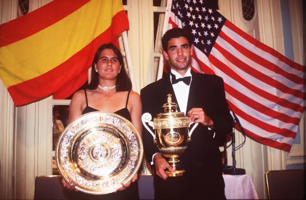 Conchita Martínez y Pete Sampras, los campeones de Wimbledon 1994. (Foto: Getty).
