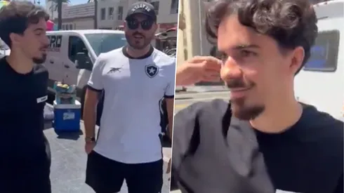 Unos hinchas del Botafogo le consultaron a Vitinha sobre Marlon Freitas, a quien enfrentará en Los Angeles, pero no lo conocía.