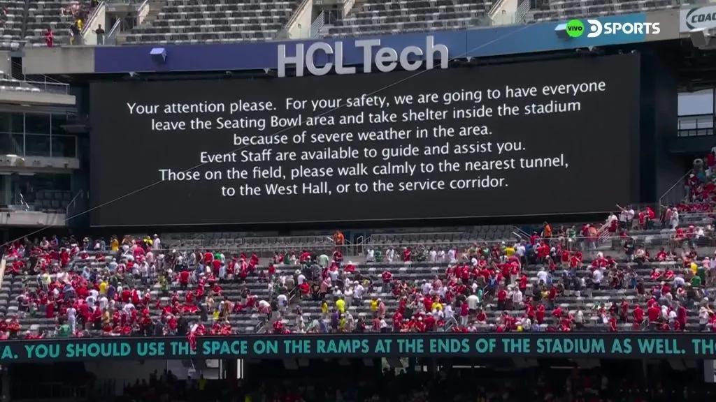 El partido se suspendió en el MetLife Stadium.