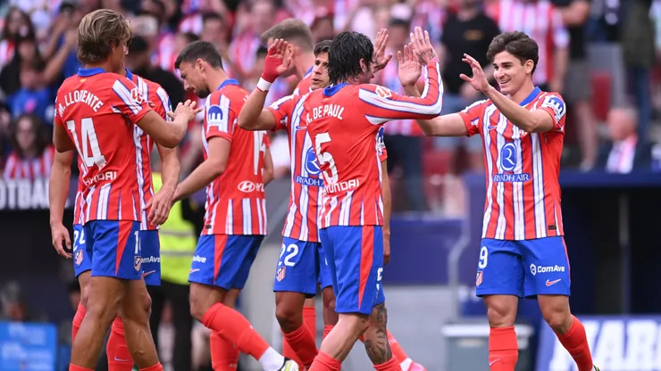 Los jugadores de Atlético de Madrid, a puro festejo.