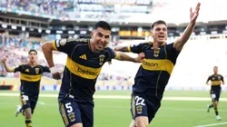 Rodrigo Battaglia y Kevin Zenón durante el duelo entre Boca y Benfica por el Mundial de Clubes. (Getty Images)