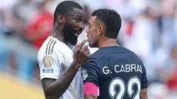 Antonio Rudiger y Gustavo Cabral en el encuentro entre Real Madrid y Pachuca. (Getty Images)