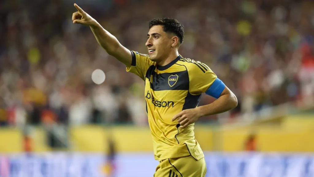 Miguel Merentiel, capitán de Boca Juniors, festeja el gol que marcó contra Bayern Múnich, en la fecha 2 del Mundial de Clubes.