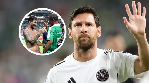 Lionel Messi le regaló la camiseta que usó en el segundo tiempo de Inter Miami vs. Palmeiras a Djalminha.