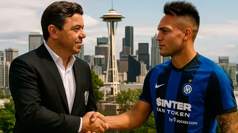 Imagen de Marcelo Gallardo y Lautaro Martínez hecha por la IA