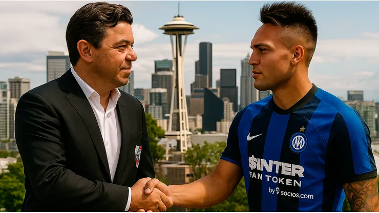 Imagen de Marcelo Gallardo y Lautaro Martínez hecha por la IA