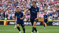 Pío Espósito y Lautaro Martínez en el gol de Inter de Milán ante River por el Mundial de Clubes. (Getty Images)