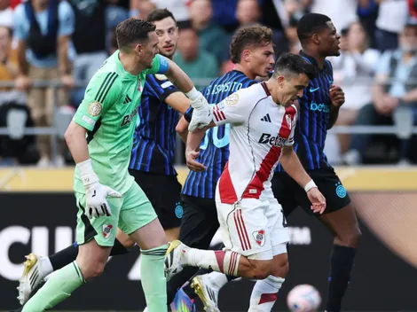 Escándalo en el final de River vs. Inter: Acuña lo fue a buscar a Dumfries