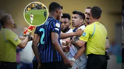 Marcos Acuña se cruzó con Denzel Dumfries en River vs. Inter.