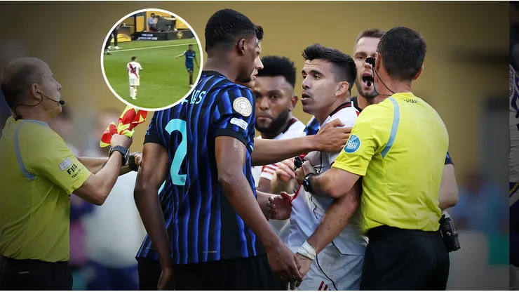 Marcos Acuña se cruzó con Denzel Dumfries en River vs. Inter.