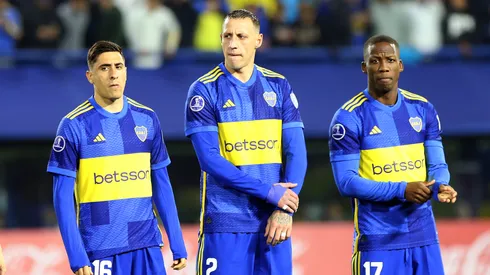 Los jugadores de Boca en la previa de un partido en La Bombonera. (Getty Images)