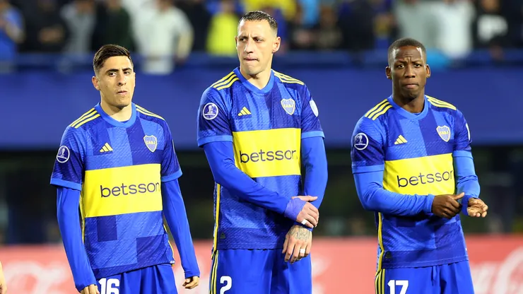 Los jugadores de Boca en la previa de un partido en La Bombonera. (Getty Images)