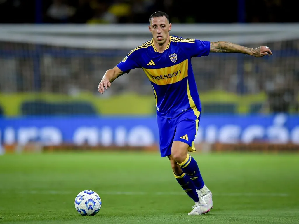 Cristian Lema, defensor de Boca Juniors durante un encuentro en La Bombonera. (Getty Images)