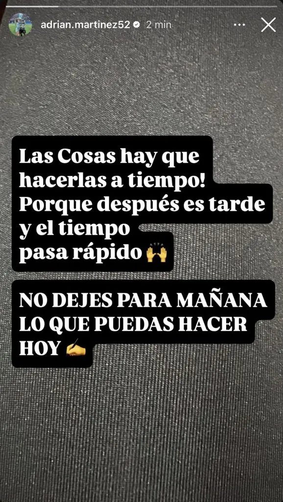 El posteo de Maravilla Martínez en su cuenta de Instagram.