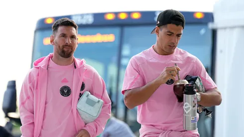 Lionel Messi y Luis Suárez, delantero de Inter Miami. (Getty Images)