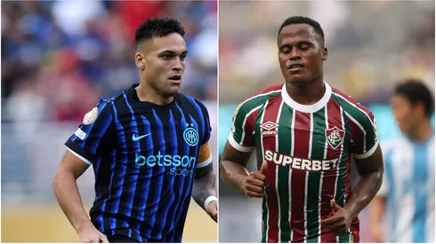 Lautaro Martínez y Jhon Arias