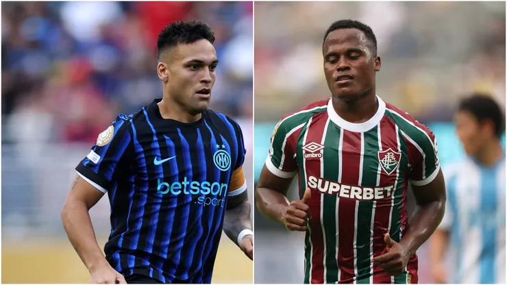 Lautaro Martínez y Jhon Arias