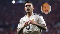 Leandro Paredes con la camiseta de la Roma.