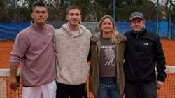Franco Mastantuono jugó al tenis en Azul