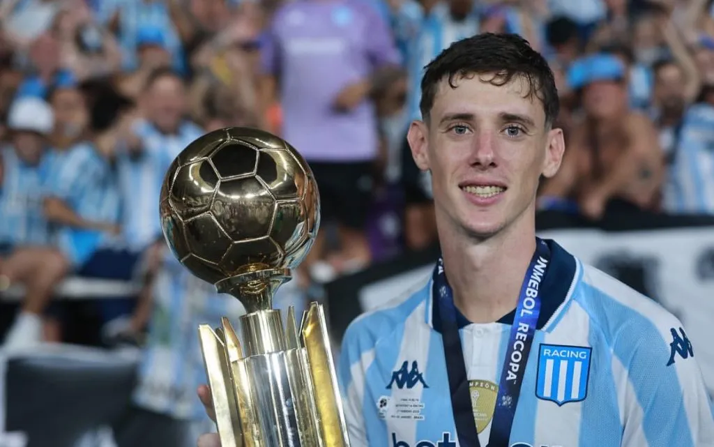 Germán Conti celebrando la Recopa Sudamericana. (Foto: Instagram @flacoconti)