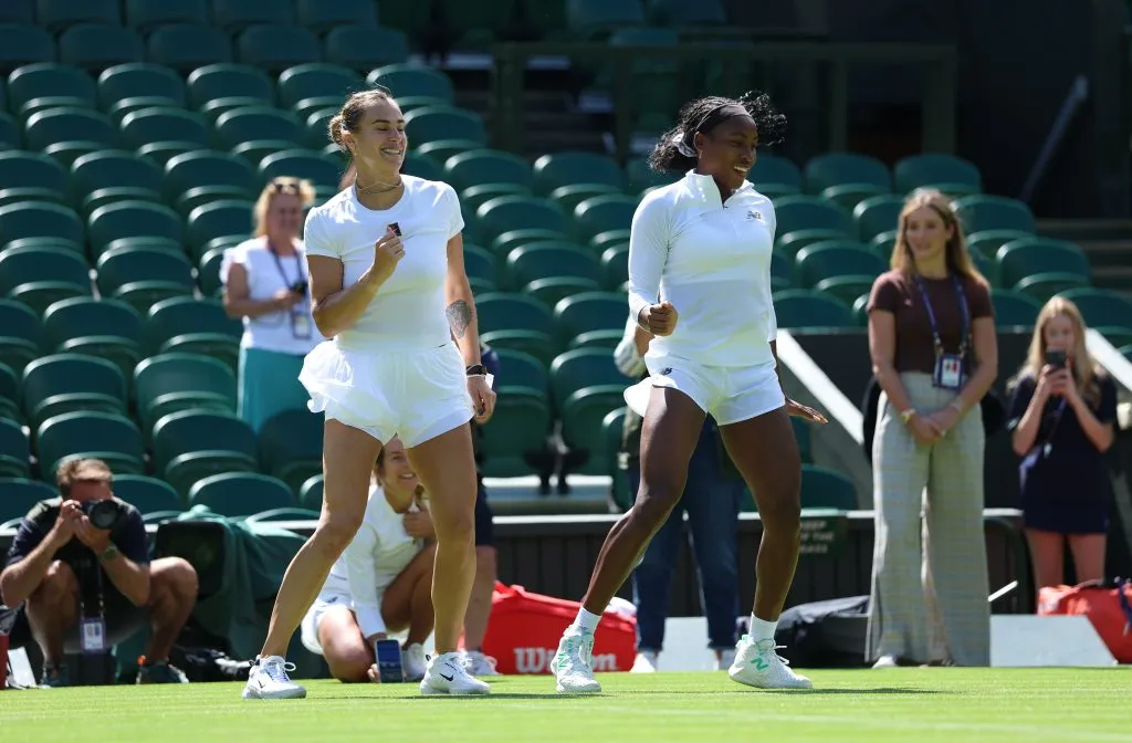 Sabalenka y Gauff y un baile para las redes sociales. (Foto: Getty).
