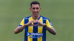 Ángel Di María, en la presentación como nuevo jugador de Rosario Central. (Getty Images)