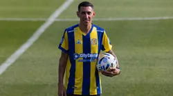 Ángel Di María, durante su presentación como nuevo jugador de Rosario Central. (Getty Images)